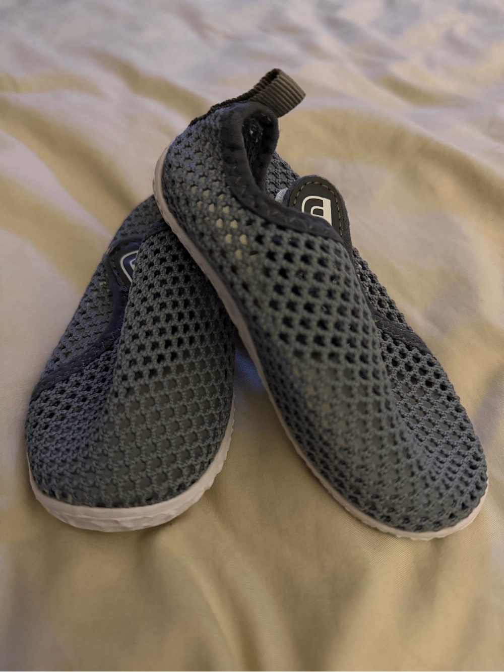 Gray Mesh Slip-On Water Shoes